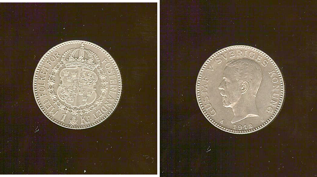 Sweden 1 krona 1912W AU